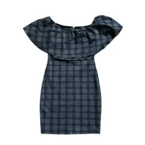 Lulus Dresses Lulus Small Town Girl Plaid Off Shoulder Bodycon